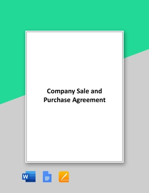 Company Sale and Purchase Agreement Template