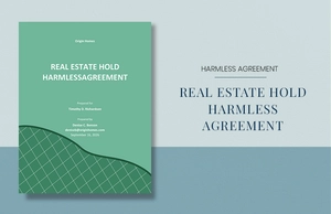 Real Estate Hold Harmless Agreement Template
