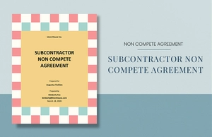 Subcontractor Non Compete Agreement Template