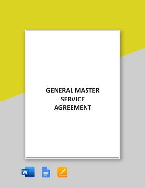General Master Service Agreement Template