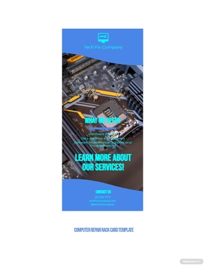 Computer Repair Rack Card Template