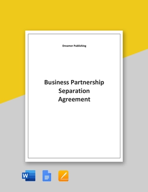 Business Partnership Separation Agreement Template
