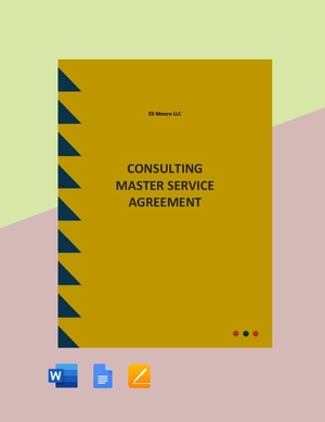 Consulting Master Service Agreement Template
