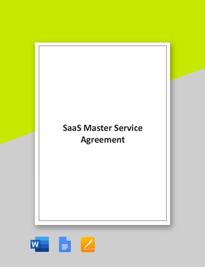 SaaS Master Service Agreement Template