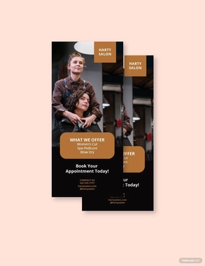 Salon Service Menu Rack Card Template
