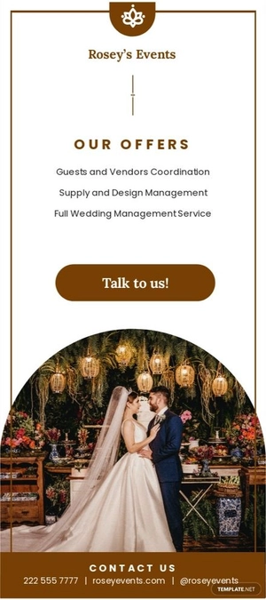 Wedding Event Rack Card Template