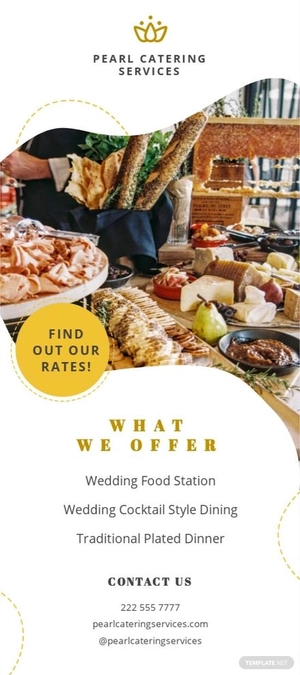 Wedding Catering Rack Card Template