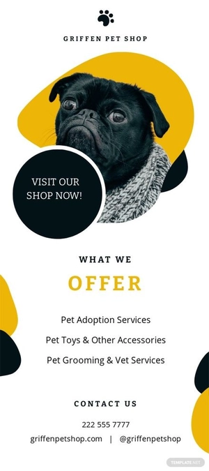 Pet Shop Rack Card Template