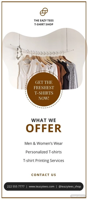 T-Shirt Shop Rack Card Template