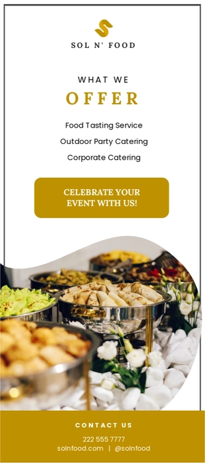 Elegant Catering Rack Card Template