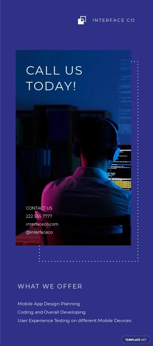Mobile App Development Rack Card Template