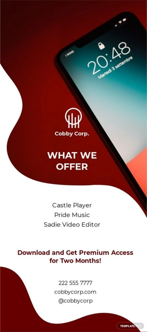 Mobile App Rack Card Template
