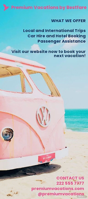 Travel or Tour Rack Card Template