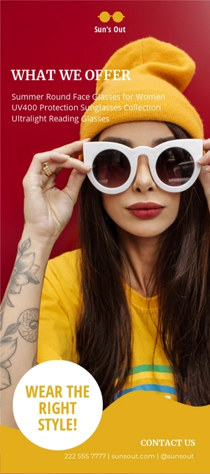 Sun Glasses Store Rack Card Template