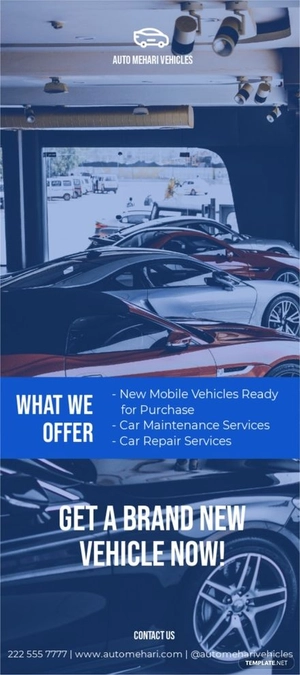 Car Store Rack Card Template