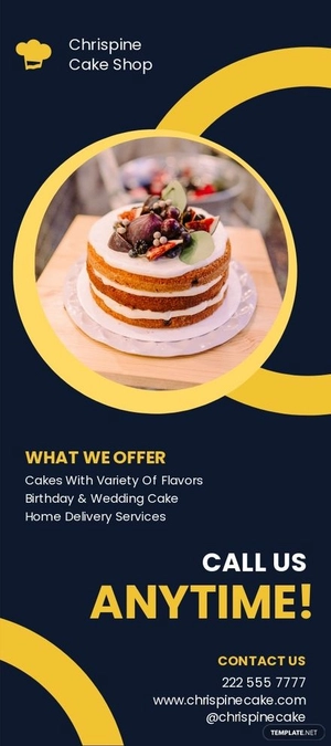 Cake Shop Rack Card Template