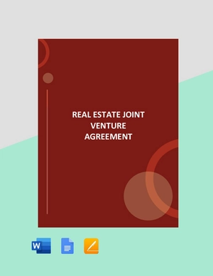 Real Estate Joint Venture Agreement Template