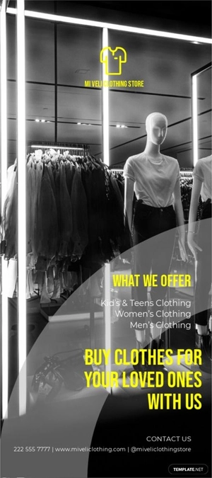 Clothes Store Rack Card Template