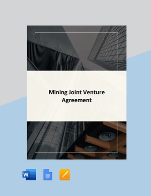 Mining Joint Venture Agreement Template