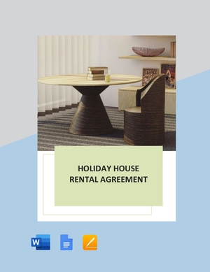 Holiday House Rental Agreement Template