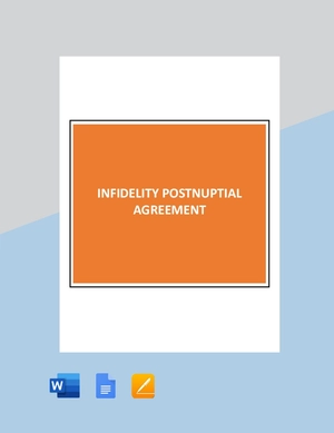 Infidelity Postnuptial Agreement Template