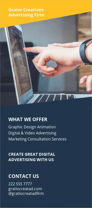 Digital Advertising Rack Card Template