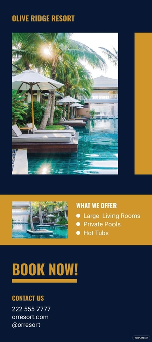 Modern Resort Rack Card Template