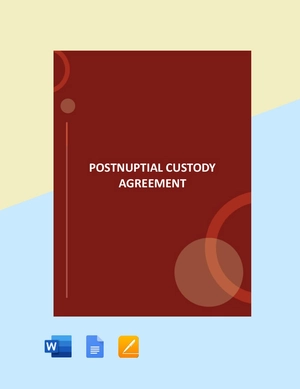 Postnuptial Custody Agreement Template Postnuptial Custody Agreement Template
