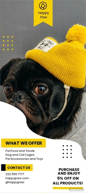 Pet Store Promotion Rack Card Template
