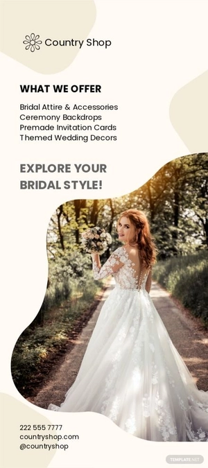 Wedding Store & Supplies Rack Card Template