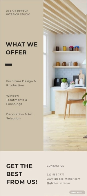 Simple Interior Design Rack Card Template