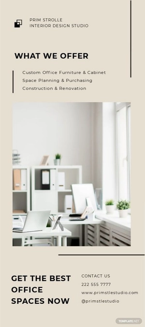 Business Interior Design Rack Card Template