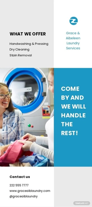 Laundry Service Rack Card Template