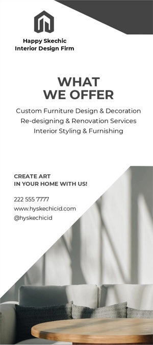 Creative Interior Design Rack Card Template