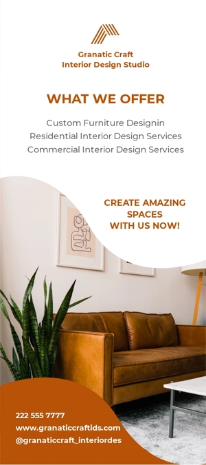 Modern Interior Design Rack Card Template