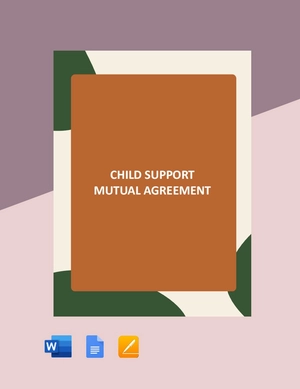 Child Support Mutual Agreement Template