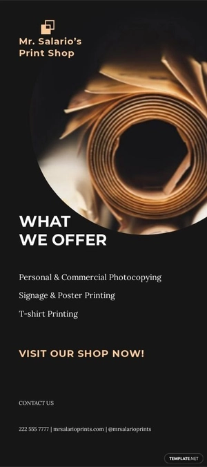 Print Shop Rack Card Template