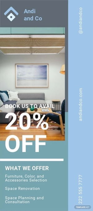 Interior Design Rack Card Template