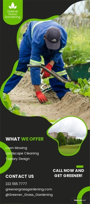 Garden Service Rack Card Template