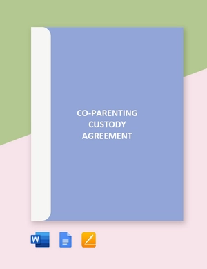 Co-Parenting Custody Agreement Template Co-Parenting Custody Agreement Template