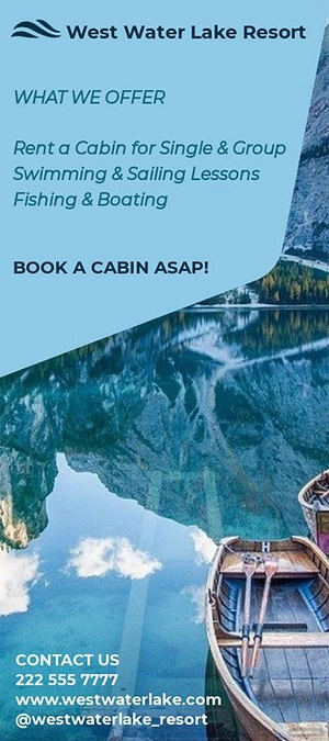 Lake Resort Rack Card Template