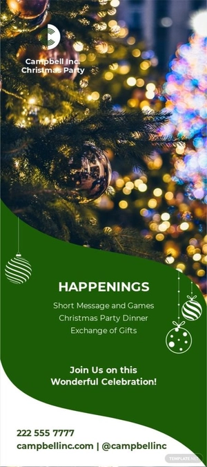 Christmas Party Rack Card Template