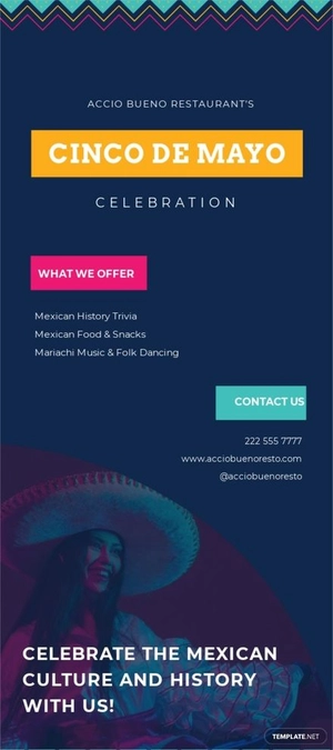 Cinco De Mayo Party Rack Card Template