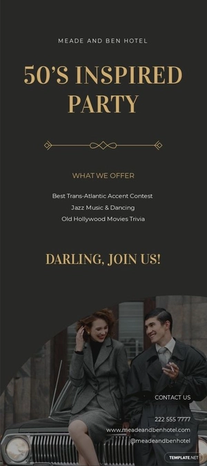 Vintage Party Rack Card Template