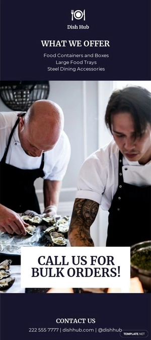 Vintage Catering Rack Card Template