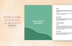 Simple Hire Purchase Agreement Template Simple Hire Purchase Agreement Template