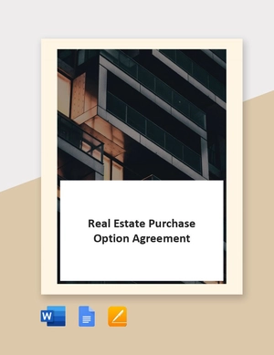 Real Estate Purchase Option Agreement Template
