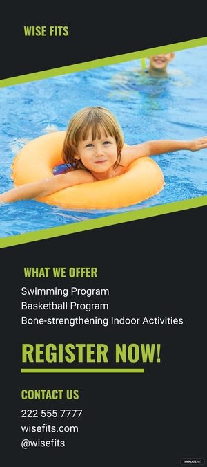 Sample Corporate Kids Fitness Rack Card Template