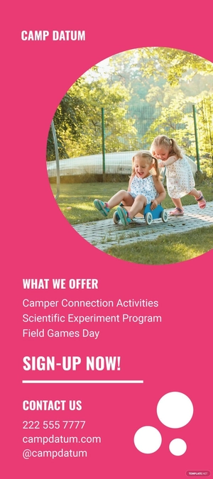 Kids Camp Rack Card Template