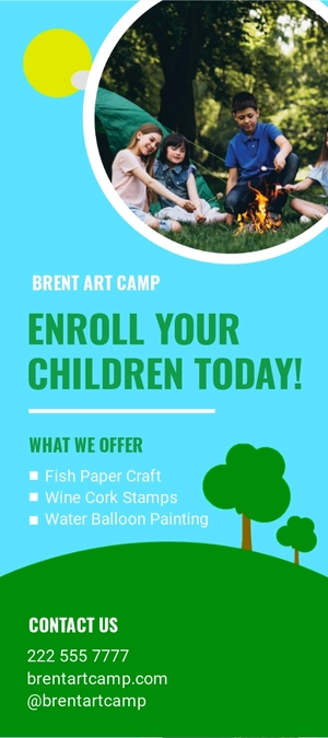 Kids Art Camp Rack Card Template